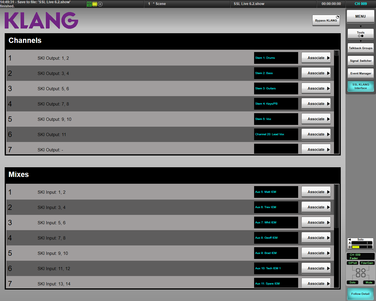 SSL KLANG Interface